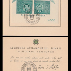 1941 Romania, Carnet filatelic colita Majadahonda Mota Marin - Ajutorul Legionar