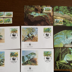 tonga - serie 4 timbre MNH, 4 FDC, 4 maxime, fauna wwf