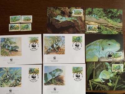 tonga - serie 4 timbre MNH, 4 FDC, 4 maxime, fauna wwf foto