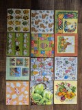 (2) Lot 12 șervețele vintage de colecție &ndash; Modele de primavara / Pasti - modele deosebite