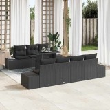 Cumpara ieftin Set de mobilier de grădină , 8 piese, cu perne, din ratan negru