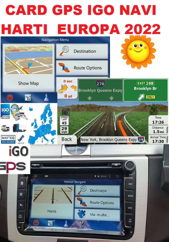 SD Card GPS HARTI Navigatie iGO PRIMO GPS TABLET GPS TELEFOANE ,NAVI Europa  2022 | Okazii.ro