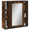 Dulap baie cu oglinda stejar fumuriu 60x16x60 cm lemn compozit GartenMobel Dekor, vidaXL