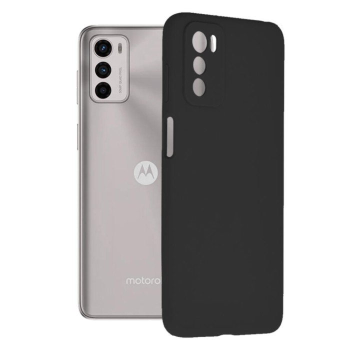 Husa soft edge compatibila cu motorola moto g42, antiamprenta, interior microfibra, camera extra pro, black