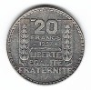 SV * Franța 20 FRANCS / FRANC 1937 - AUNC, Europa, Argint