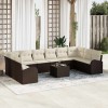 VidaXL Set de canapele pentru grădină 11 pcs Maro Rattan poli 3346228