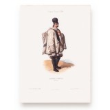 Păstor nomad din Valahia, litografie colorată manual, gravor Michel Bouquet, cca. 1840