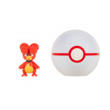 Set Figurine Clip n Go Pokemon - Magby &amp; Premier Ball, Jazwares Toys