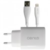 Incarcator retea Cento P213/Lite, 2 x USB, cablu detasabil USB la compatibil Apple, max. 2.4A, alb