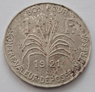 Guadelupa , 1 Francs 1921 foto