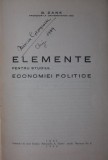 ELEMENTE PENTRU STUDIUL ECONOMIEI POLITICE, 1938