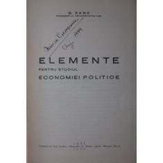 ELEMENTE PENTRU STUDIUL ECONOMIEI POLITICE, 1938