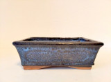 Ghiveci bonsai, ceramica, glazura albastru (M7), 19cm