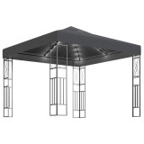 Cumpara ieftin Pavilion cu sir de lumini LED, antracit, 3x3 m, tesatura