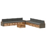 vidaXL Set de canapele de exterior 9 pcs Natural și Antracit Poliester 3383190