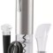 Set desfacator de vin Electric dop Servire si dop vidare Adsinio Argintiu/Negru