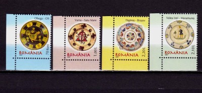 RO 2007 ,LP 1759 a , &amp;quot;Ceramica - farfurii (I)) &amp;quot; ,serie - dif. margini ! ,MNH foto