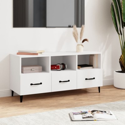Gossi comoda tv, alb, 102x35x50 cm, lemn compozit foto