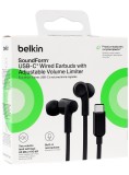 Belkin Usb-C Earbuds W/adjustable Volume Limiter Black Android Devices|Apple Devices
