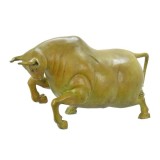 Taur furios-statueta modernista din bronz masiv TBA-114