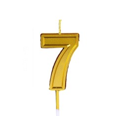 Lumanare pentru tort cifra 7, flippy, 4.8 cm, aniversare, aurie