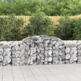 VidaXL Coșuri gabion arcuite 13 buc, 300x50x80/100 cm, fier galvanizat