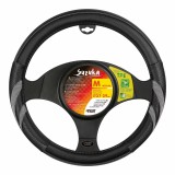 Husa volan imitatie piele Suzuka - M - &Oslash; 37/39cm - Negru/Gri Garage AutoRide