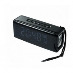 Boxa portabila stereo cu ceas, termometru, radio, bluetooth