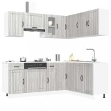 VidaXL Set de dulapuri de bucătărie 11 piese &bdquo;Lucca&rdquo; lemn Sonoma gri