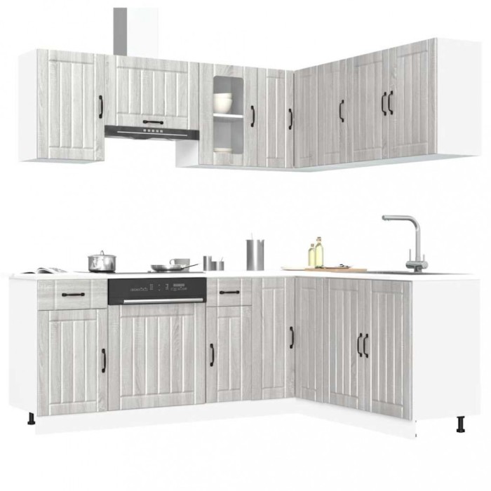 Set de dulapuri de bucătărie 11 piese &bdquo;Lucca&rdquo; lemn Sonoma gri