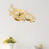 Ceas Creativ auriu Fara Zgomot, 37 cm x 54 cm Oglinda Acrilica