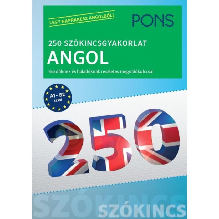 PONS 250 Sz&oacute;kincsgyakorlat Angol - Kezdőknek &eacute;s halad&oacute;knak r&eacute;szletes megold&oacute;kulccsal - Birgit Piefke-Wagner