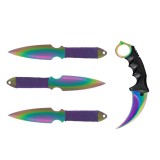 Cumpara ieftin Set format din 3 cutite aruncat la tinta si cutit Karambit Fade EMS-8956, Cutit de aruncat