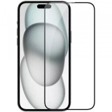 Folie de protectie Ecran Nillkin CP pentru Apple iPhone 15 Plus, Sticla Securizata, Full Glue, Neagra