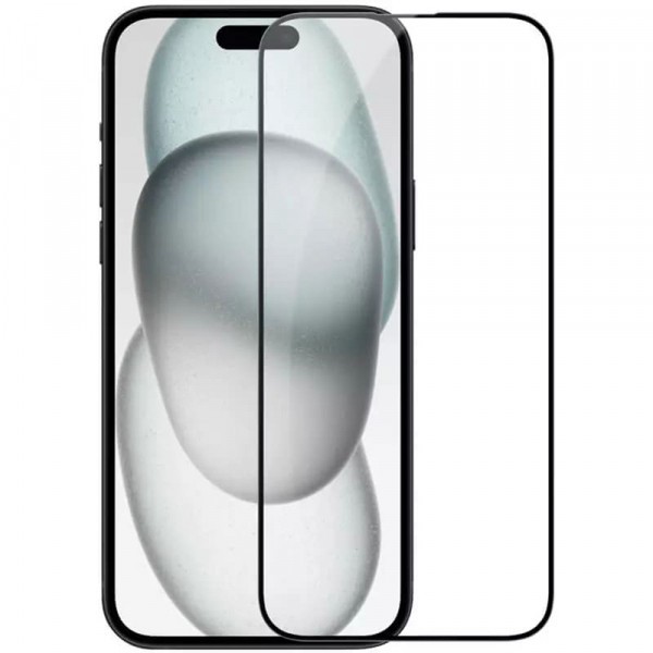 Folie de protectie Ecran Nillkin CP pentru Apple iPhone 15 Plus, Sticla Securizata, Full Glue, Neagra