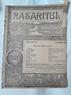 Revista Rasaritul, anul III, nr.17-20/1921 foto