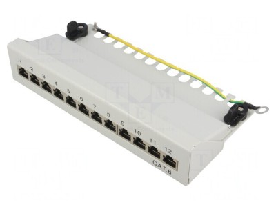 Patch Panel RJ45 Cat 6 Gri 12 Porturi foto