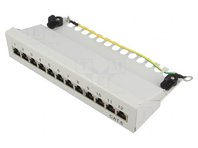 Patch Panel RJ45 Cat 6 Gri 12 Porturi