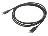 Cablu USB 2.0 USB-C 1.8m negru, mufă aurită