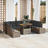 vidaXL Set de masă pentru grădină 10 pcs Gri și Brown 100 x 55 x 73 cm