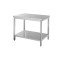 Masa de lucru cu polita, inox AISI 430, Hendi, 1400x700x(H)850 mm, blat de lucru si polita inferioara ranforsate