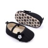 Pantofiori negri cu floricica alba decorativa (Marime Disponibila: 6-9 luni, Superbaby