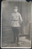 Fotografie tip Carte Postala, Locotenent al armatei romane, cca 1918-1920