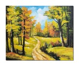 Tablou peisaj din natura pictat manual, Liniste deplina, 50x40cm ulei pe panza, Constantin Feraru