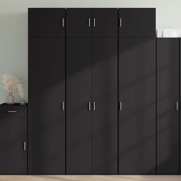 vidaXL Dulap de depozitare, negru, 70x42,5x225 cm, lemn prelucrat 3281330