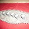 Tava veche metal argintat filigranat cu 6 suporturi paharele lichior ,dim.=42x17