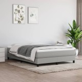 Cumpara ieftin Pat box spring cu saltea, gri deschis, 140x190 cm, textil