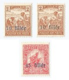 Romania, Em. Timisoara, LP. 1/1919, Marci magh. cu supratipar drept, MNH, Nestampilat