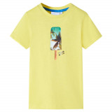 Tricou pentru copii, galben, 140, vidaXL