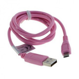 Cablu de date USB 2.0 la Micro USB Culoare Roz, Lungime 95cm, Oem